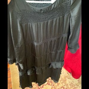 Black ruffled and lace dress